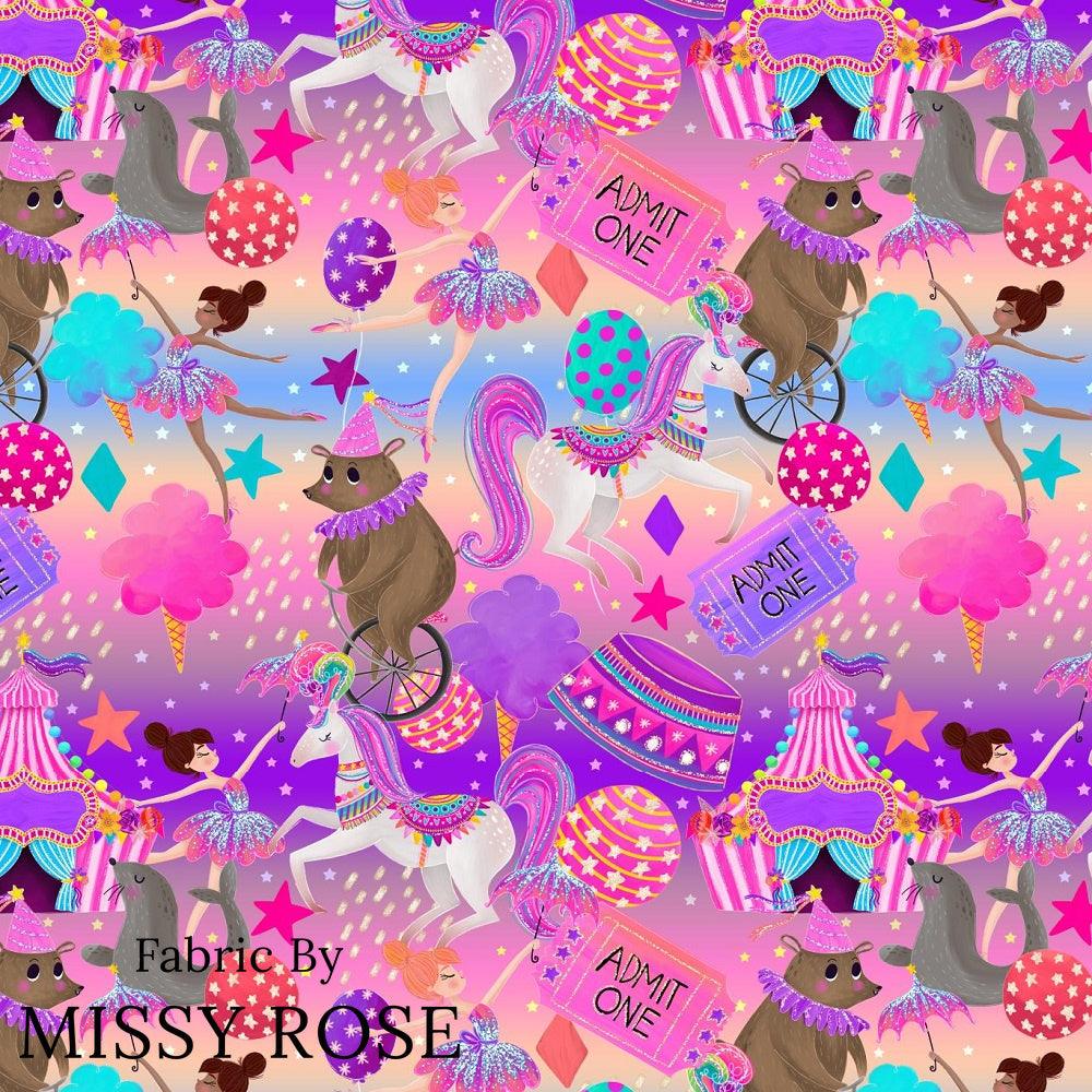 Design 87 Circus Fabric – premium custom printed fabric for sewing | Fabric by Missy Rose