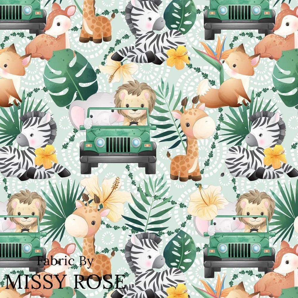 Design 875 Safari Animals Fabric – custom printed pre-order fabric Australia | Fabric by Missy Rose