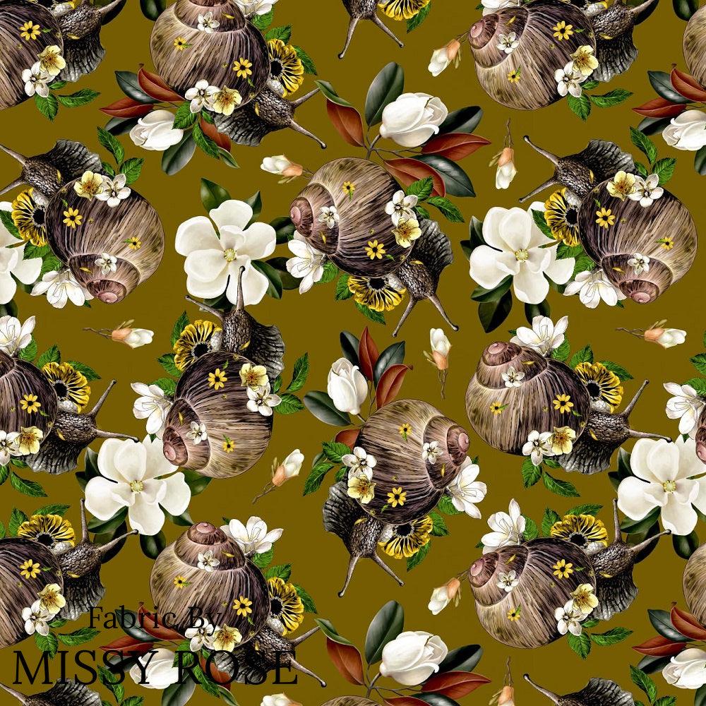 Design 880 Snail Fabric – custom printed pre-order fabric Australia | Fabric by Missy Rose