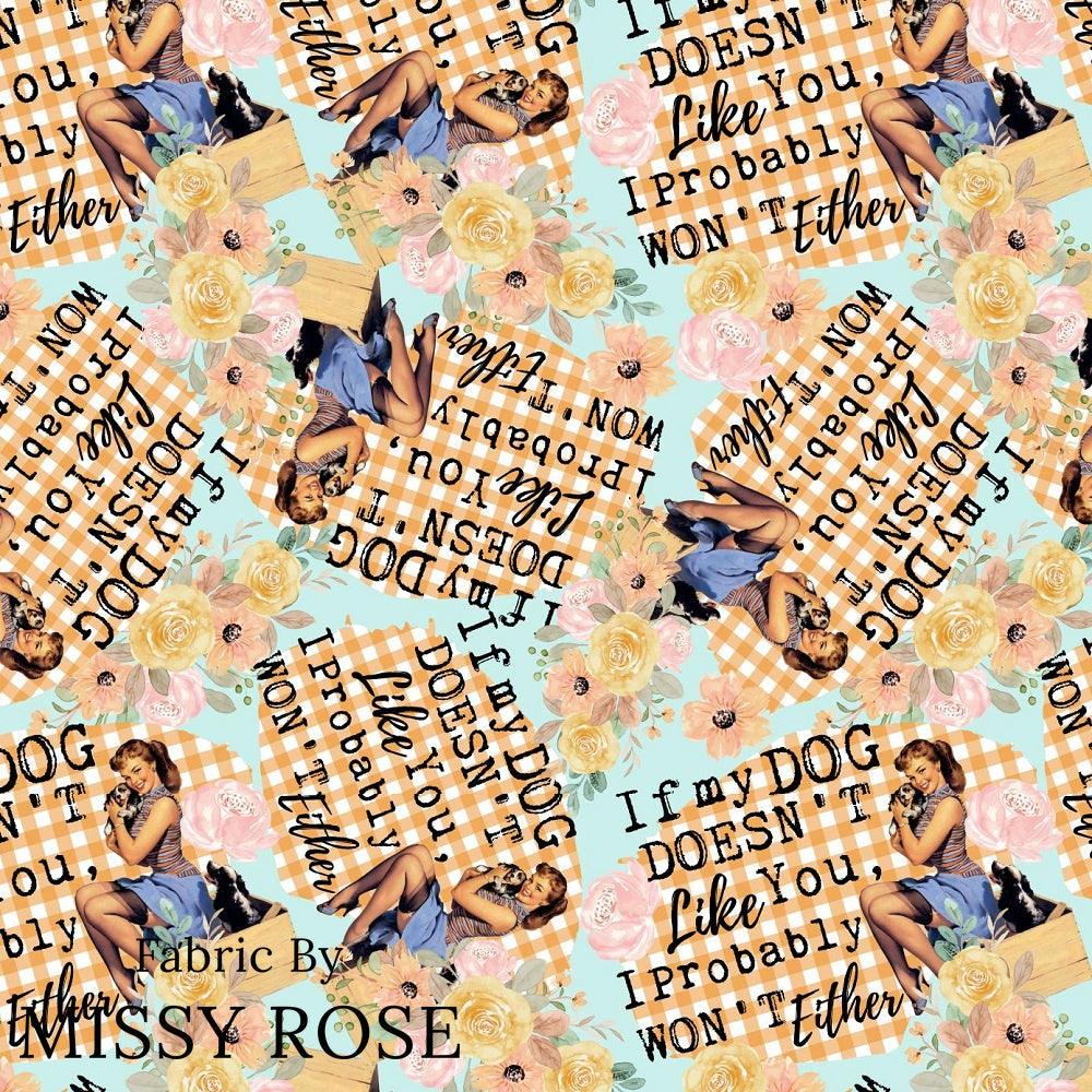 Design 883 Retro Dog Fabric – made-to-order custom fabric by the metre | Fabric by Missy Rose
