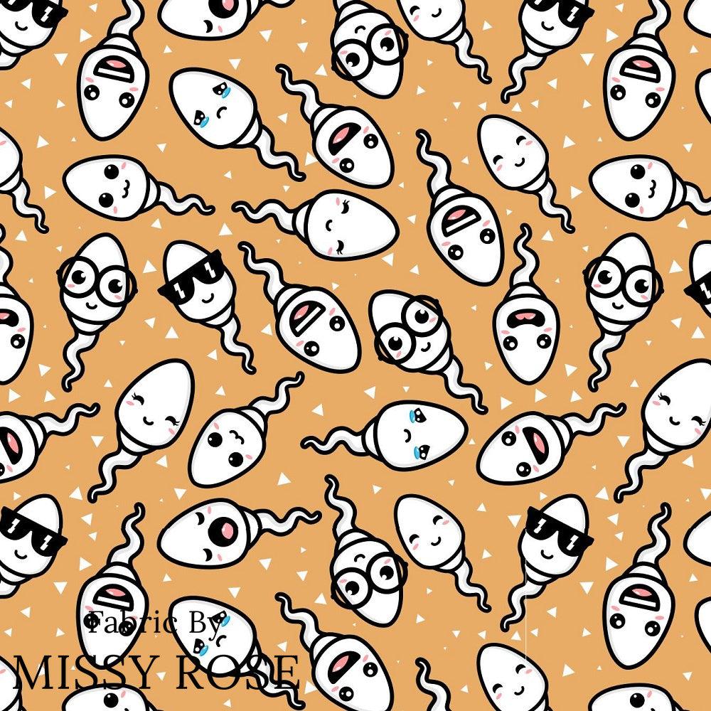 Design 893 Sperm Fabric – custom printed pre-order fabric Australia | Fabric by Missy Rose