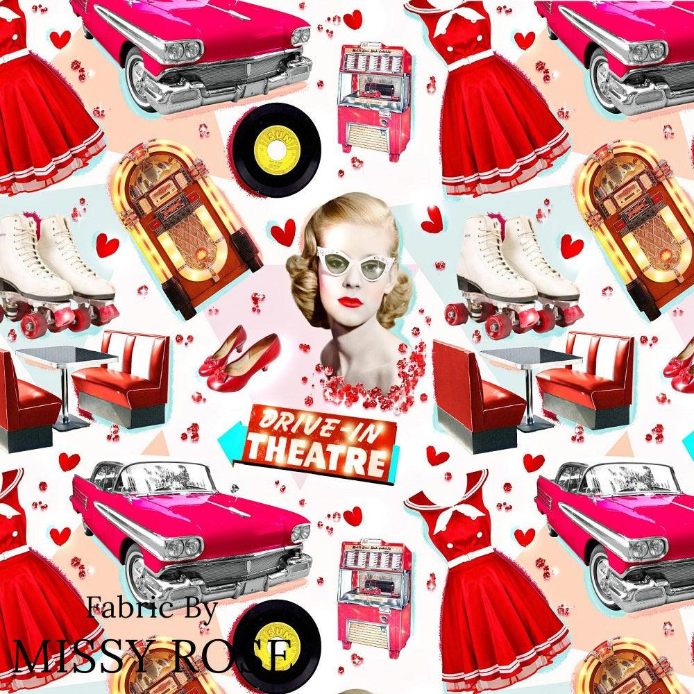 Design 895 Retro Diner Fabric – pre-order designer fabric Australia | Fabric by Missy Rose