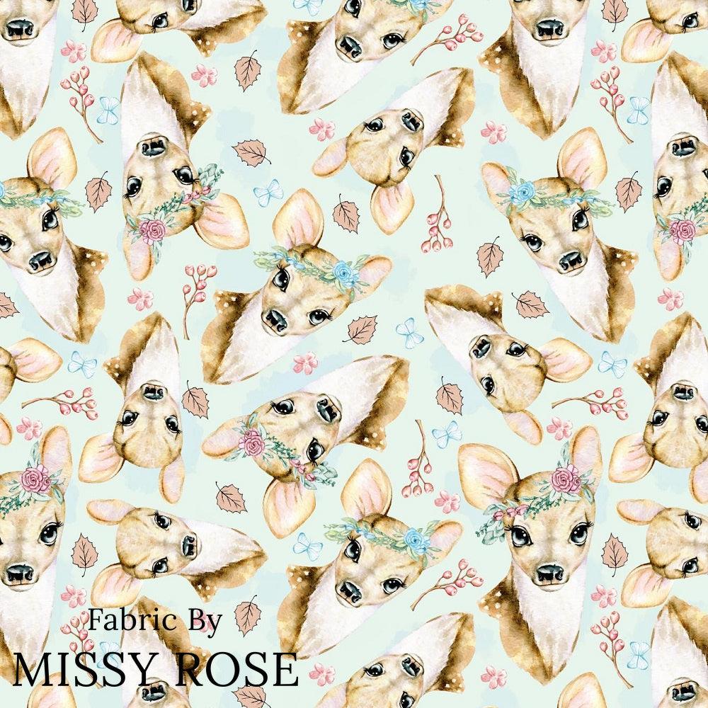 Design 896 Blue Deer Fabric – made-to-order custom fabric by the metre | Fabric by Missy Rose