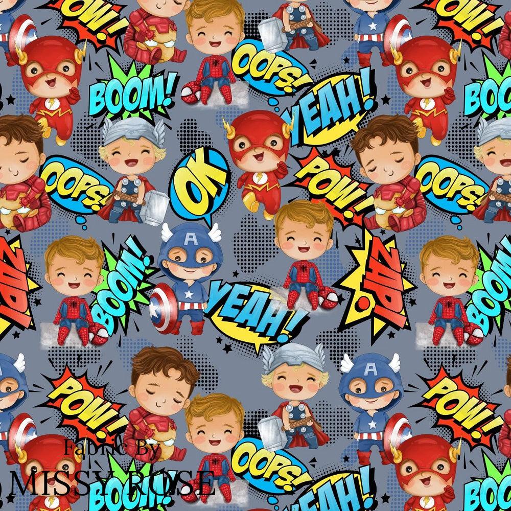 Design 899 Superhero Fabric – Australian custom printed fabric pre-order | Fabric by Missy Rose