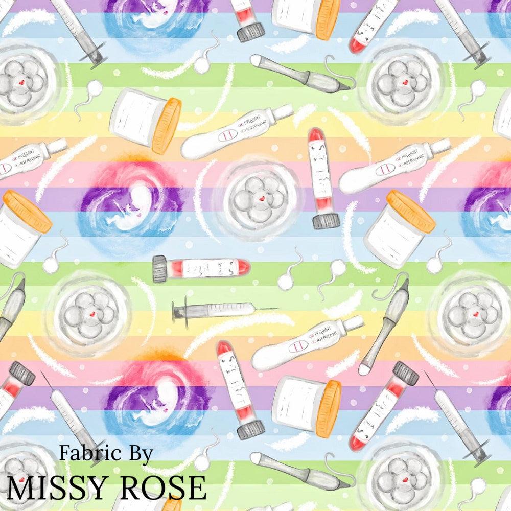 Design 909 Rainbow IVF Fabric – Australian custom printed fabric pre-order | Fabric by Missy Rose