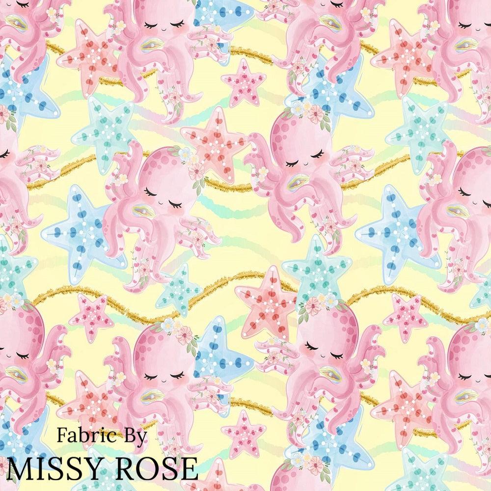 Design 913 Yellow Octopus Fabric – custom printed pre-order fabric Australia | Fabric by Missy Rose