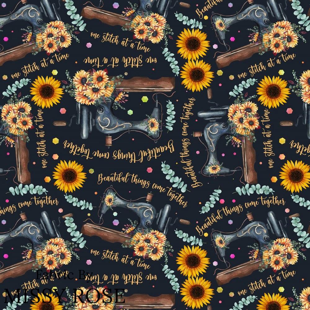 Design 916 Sunflower Sewing Fabric – made-to-order custom fabric by the metre | Fabric by Missy Rose
