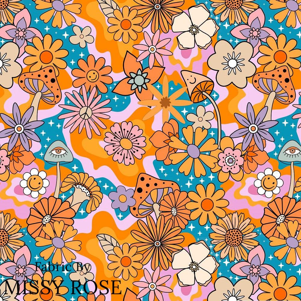 Design 918 Retro Floral Fabric – pre-order designer fabric Australia | Fabric by Missy Rose