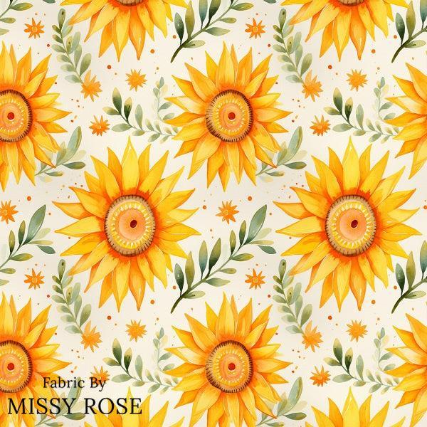 Unlimited Boho Sunflower Fabric – custom printed pre-order fabric Australia | Fabric by Missy Rose