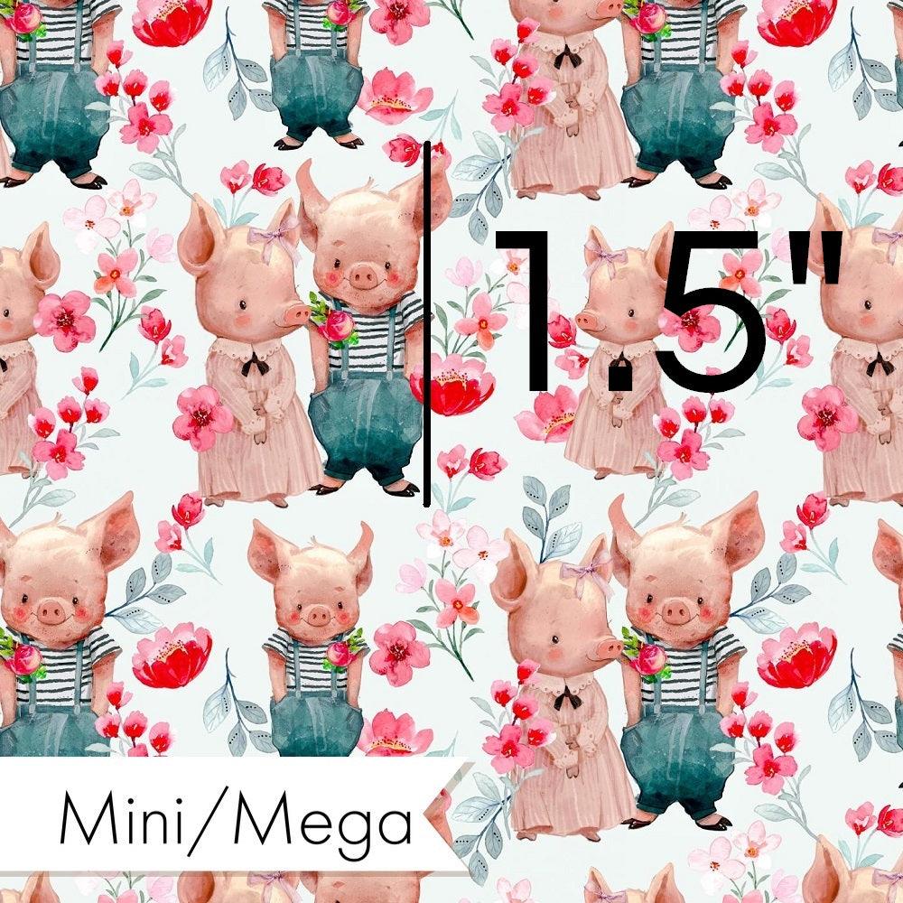 Design 935 Floral Pigs Fabric – custom printed pre-order fabric Australia | Fabric by Missy Rose
