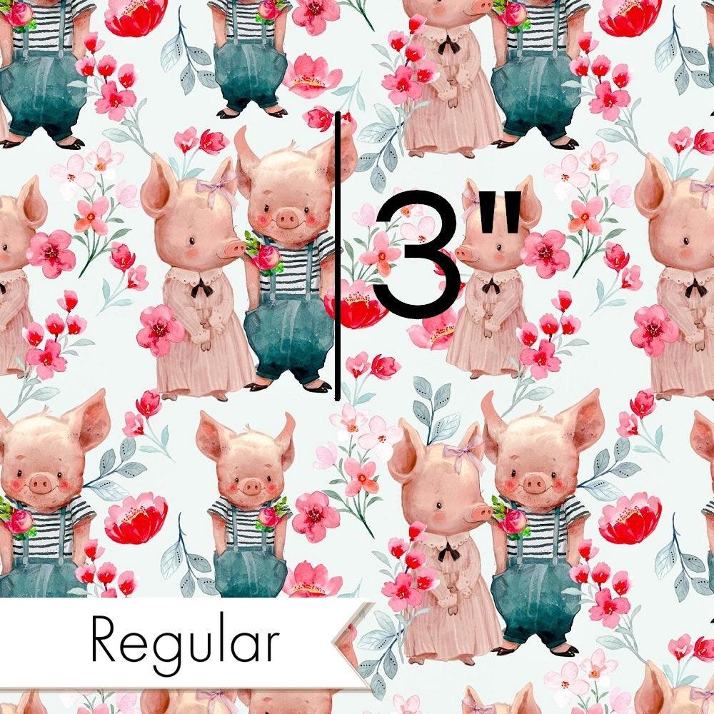 Design 935 - Floral Pigs Fabric