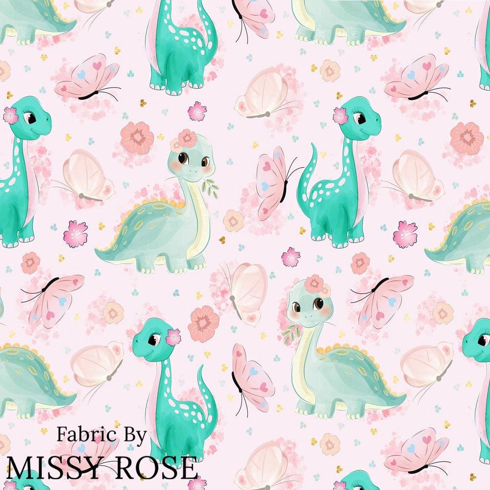 Design 943 Pink Dinosaur Fabric – pre-order designer fabric Australia | Fabric by Missy Rose