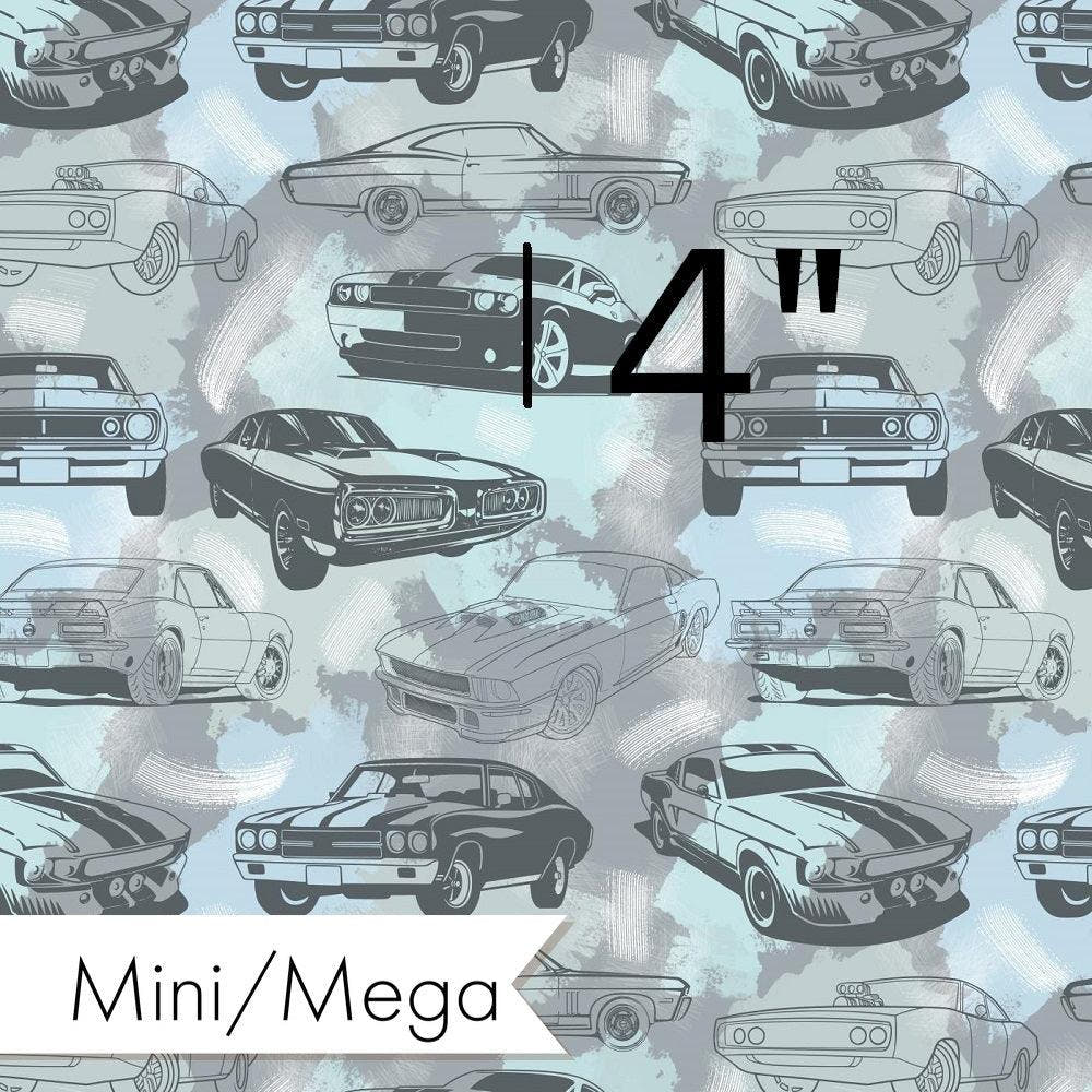 Design 950 Grey Muscle Car Fabric – custom printed pre-order fabric Australia | Fabric by Missy Rose