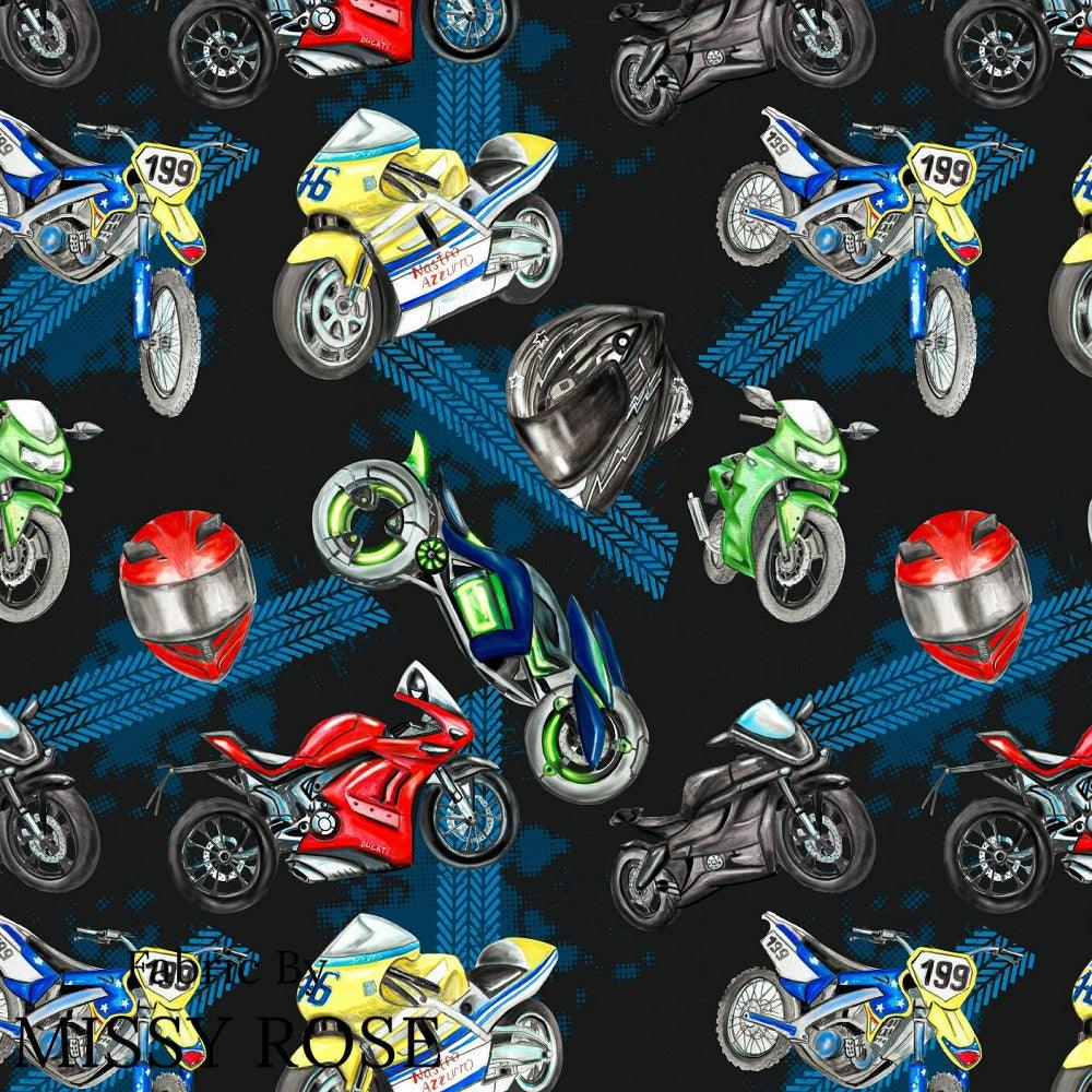 Design 956 Motorbike Fabric – pre-order designer fabric Australia | Fabric by Missy Rose