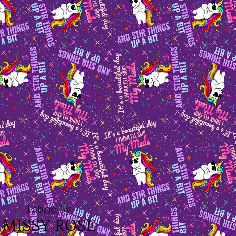 Design 958 Funny Unicorn Fabric – premium custom printed fabric for sewing | Fabric by Missy Rose
