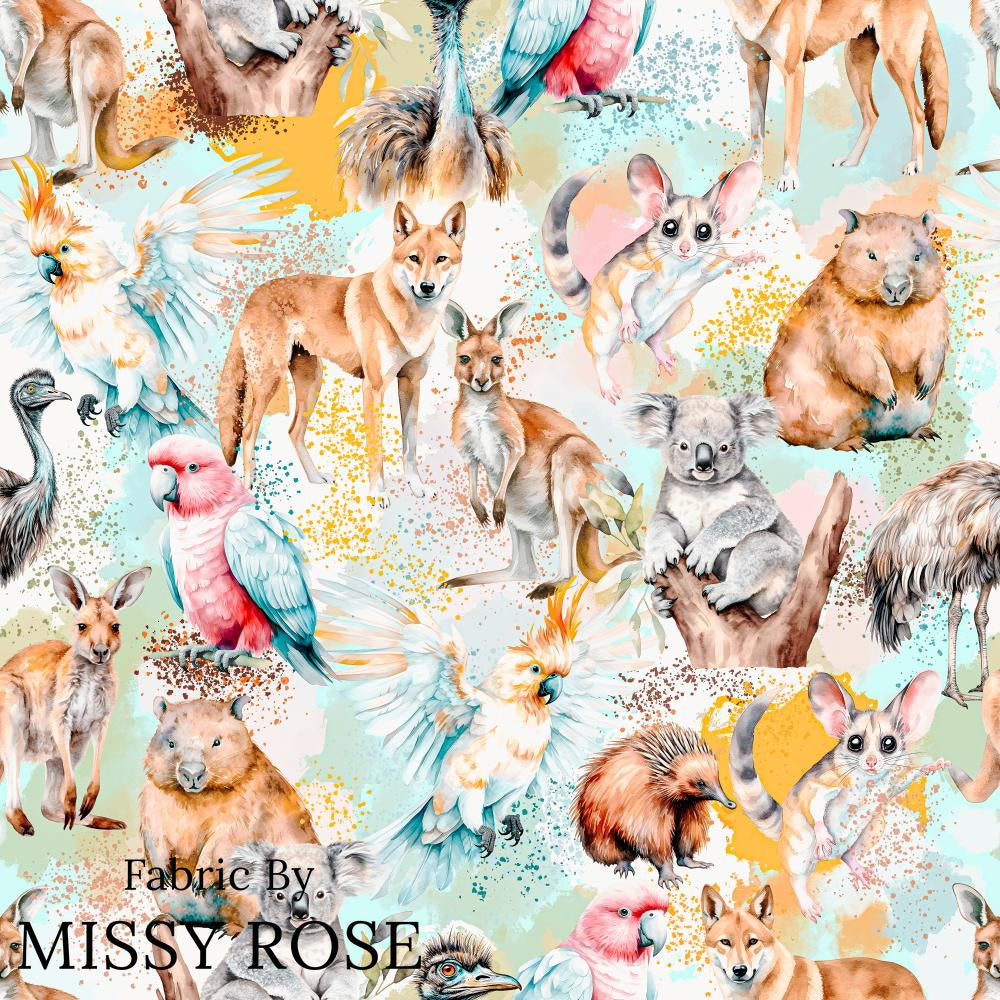 Design 96 - Australian Animals Fabric – Fabric by Missy Rose Pre-Order