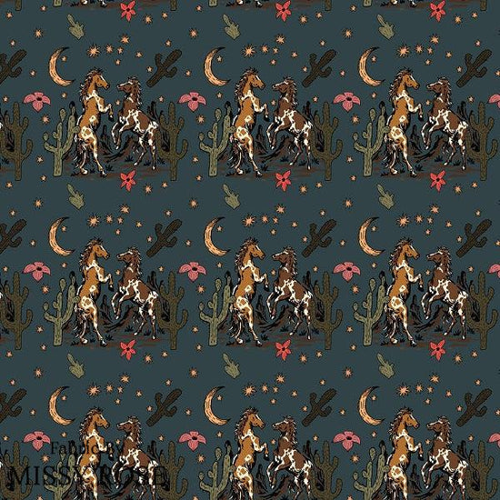 Unlimited - Navy Horse Fabric - Fabric by Missy Rose Pre-Order