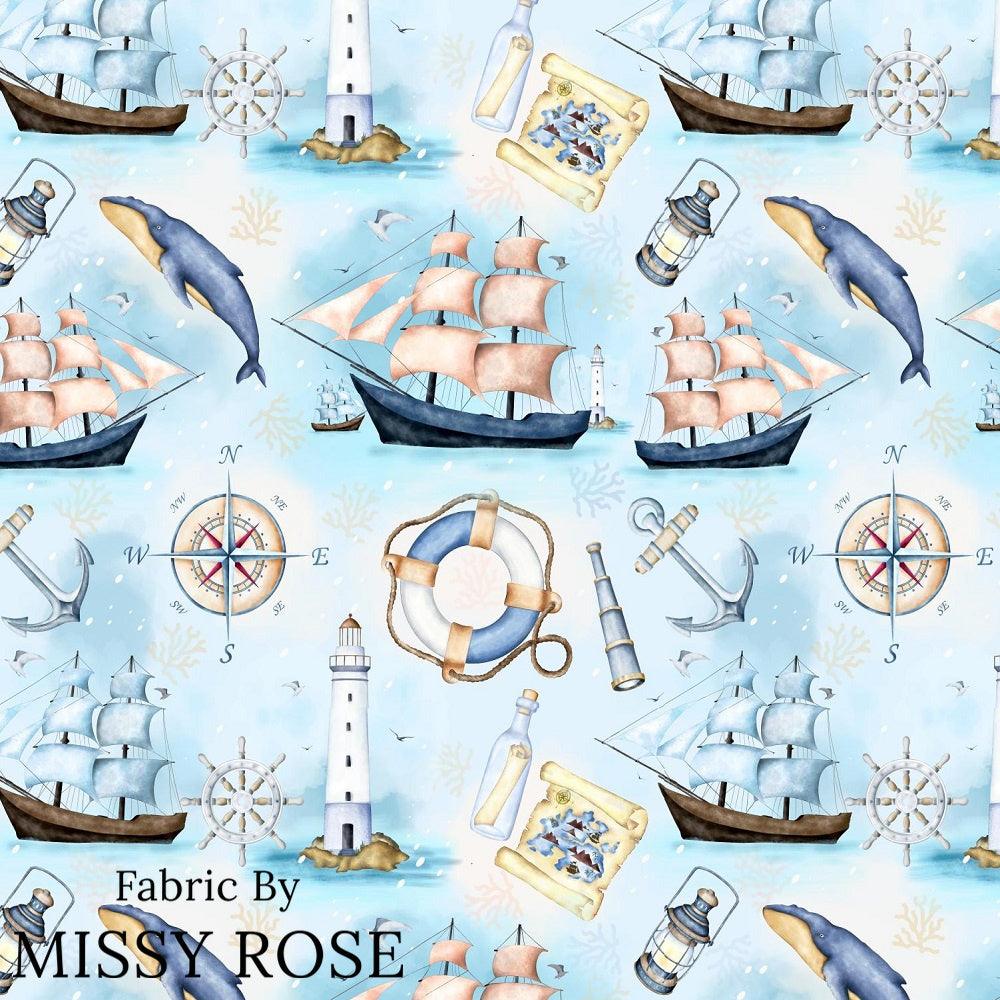Design 960 Nautical Fabric – premium custom printed fabric for sewing | Fabric by Missy Rose