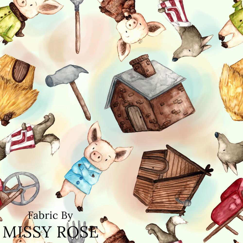 Design 968 Little Pigs Fabric – custom printed pre-order fabric Australia | Fabric by Missy Rose