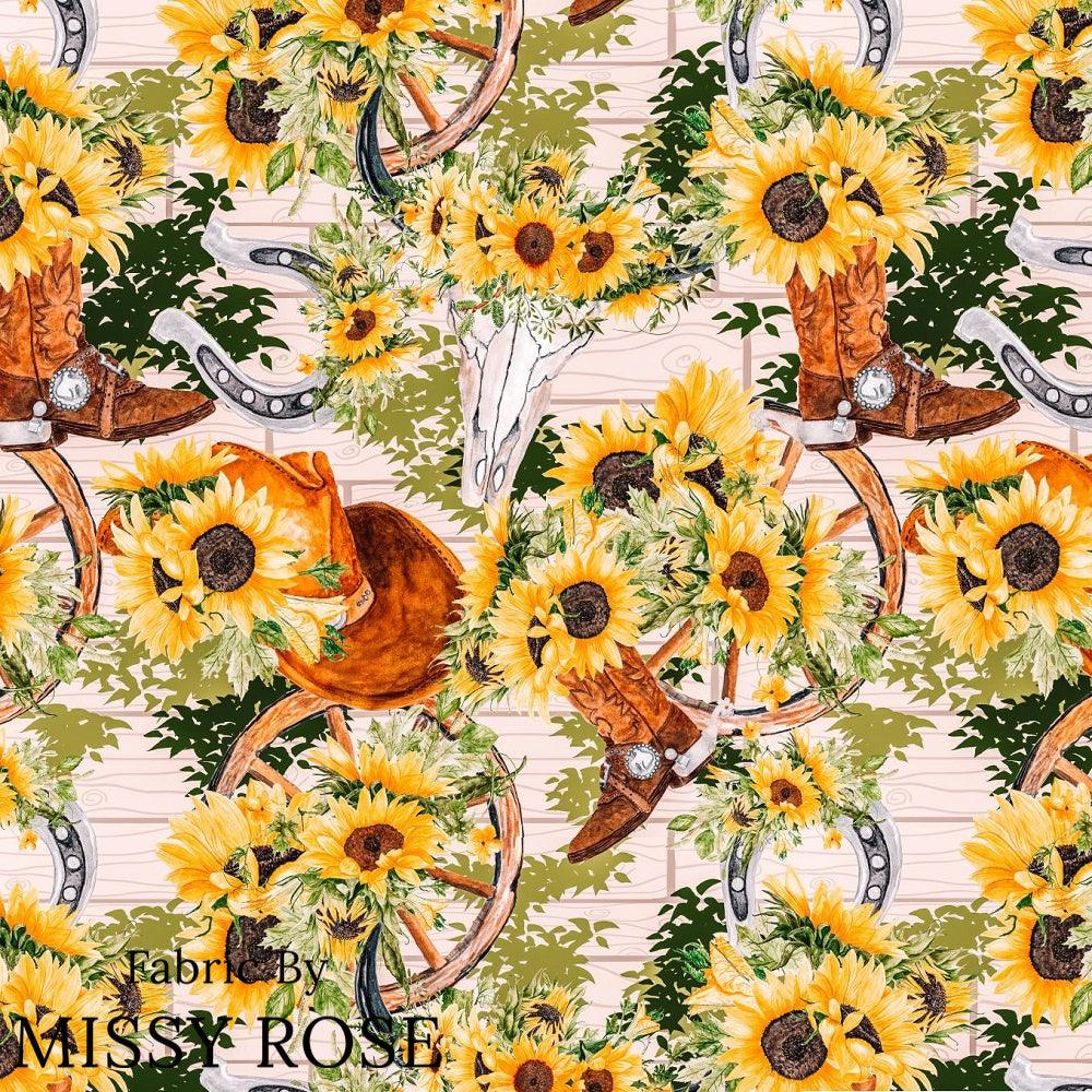 Design 980 Sunflower Cowgirl Fabric – premium custom printed fabric for sewing | Fabric by Missy Rose
