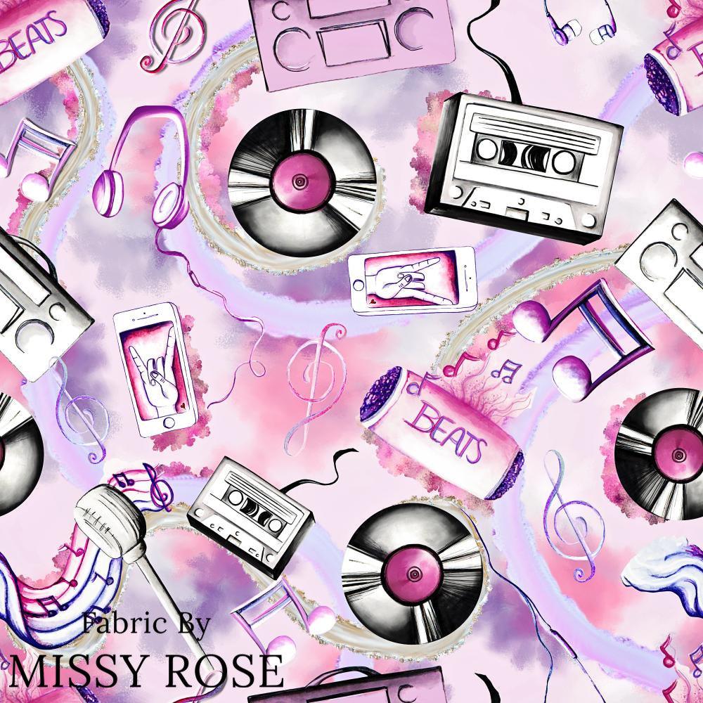 Design 989 Purple Music Fabric – pre-order designer fabric Australia | Fabric by Missy Rose