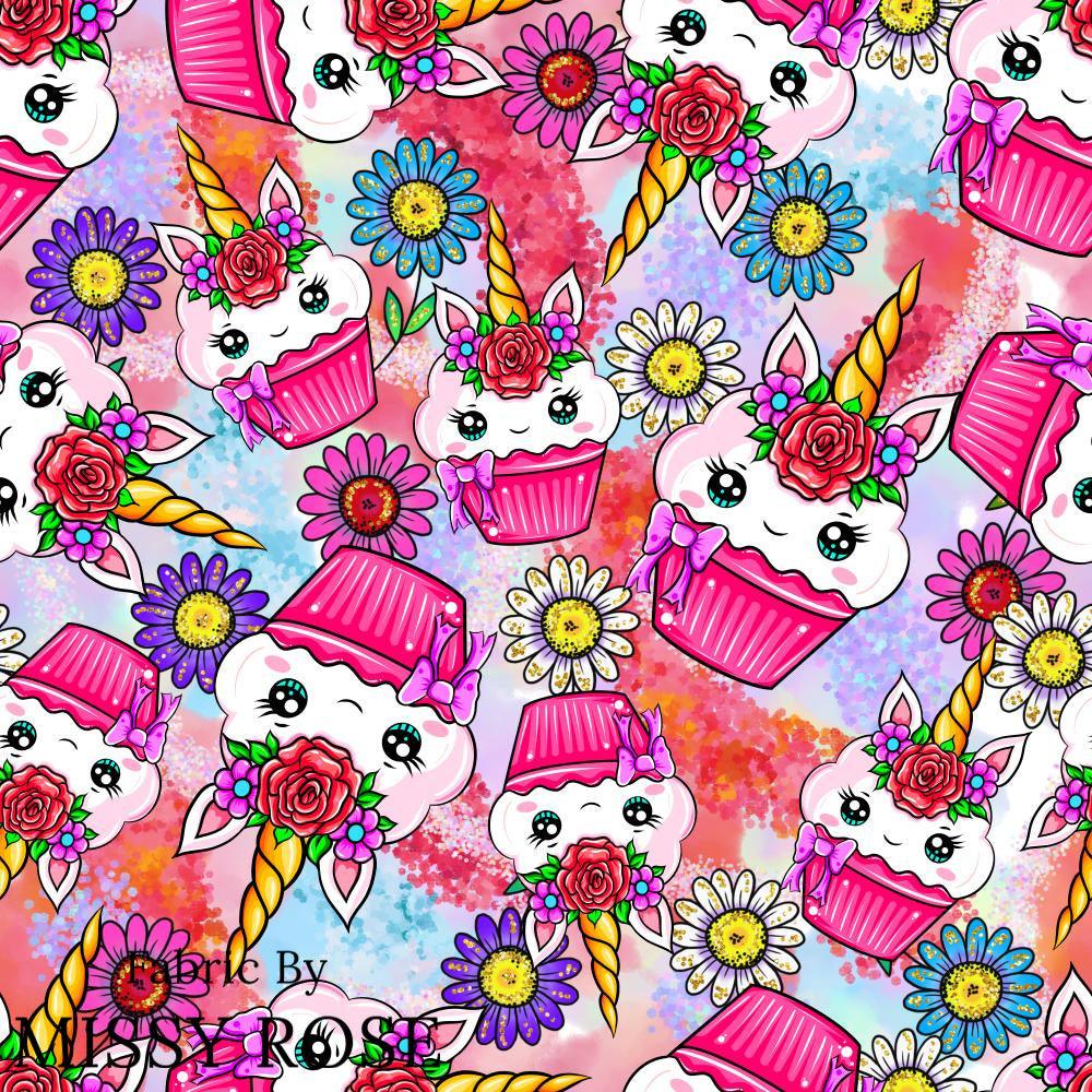 Design 997 Unicorn Cupcake Fabric – made-to-order custom fabric by the metre | Fabric by Missy Rose