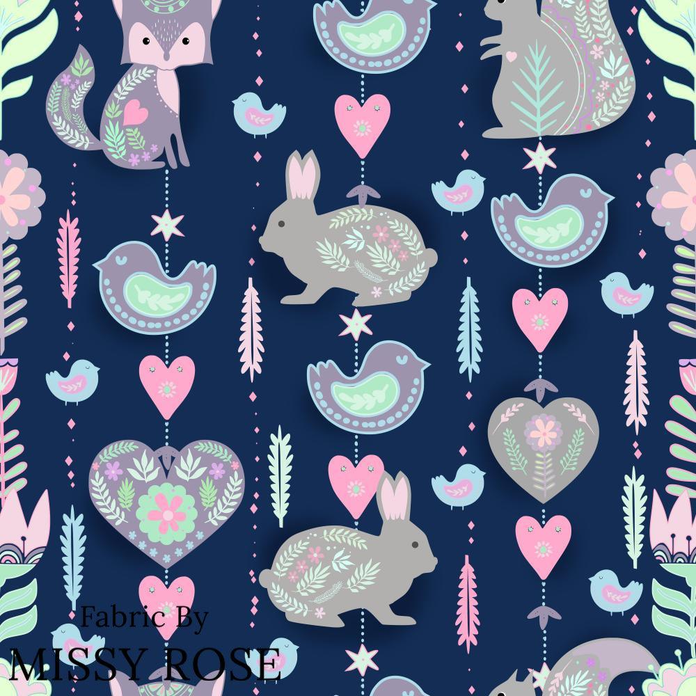 Design 999 Navy Bunny Fabric – pre-order designer fabric Australia | Fabric by Missy Rose