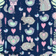 Design 999 - Navy Bunny Fabric