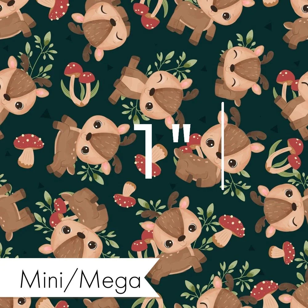Design 1110 Green Deer Fabric – made-to-order custom fabric by the metre | Fabric by Missy Rose