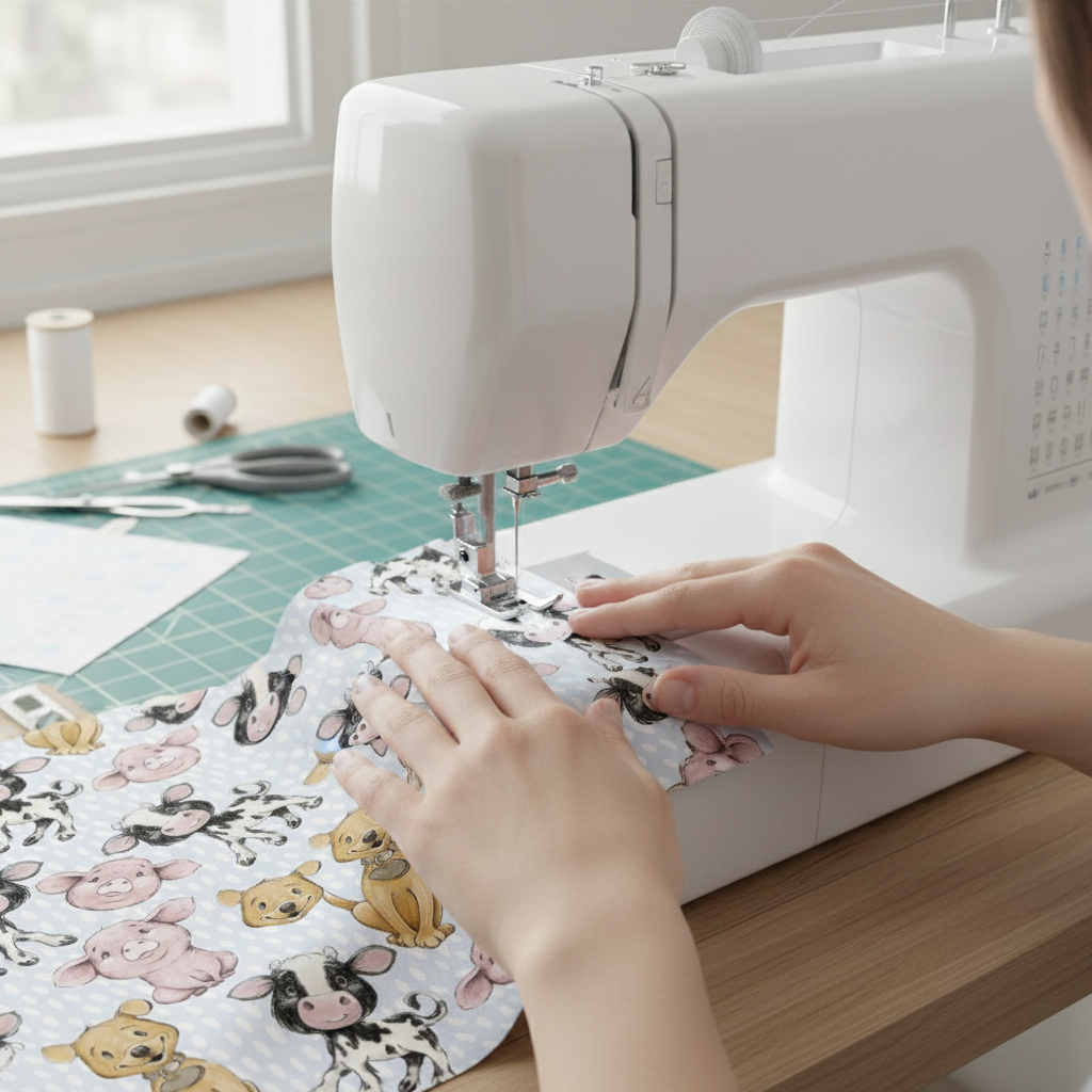 Design 4 Blue Farm Fabric – custom printed pre-order fabric Australia | Fabric by Missy Rose