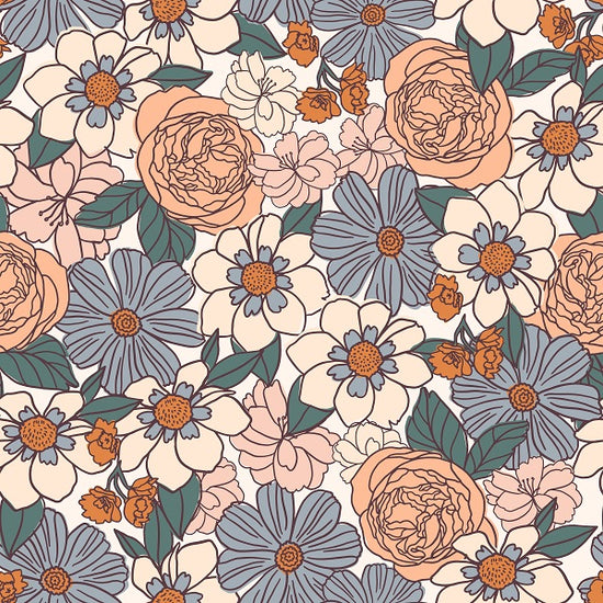 Indy Bloom Fabric - Ember Fall - Floral In Cream 01
