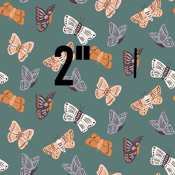 Indy Bloom Fabric Ember Fall Moths In Green 04 – made-to-order custom fabric by the metre | Fabric by Missy Rose