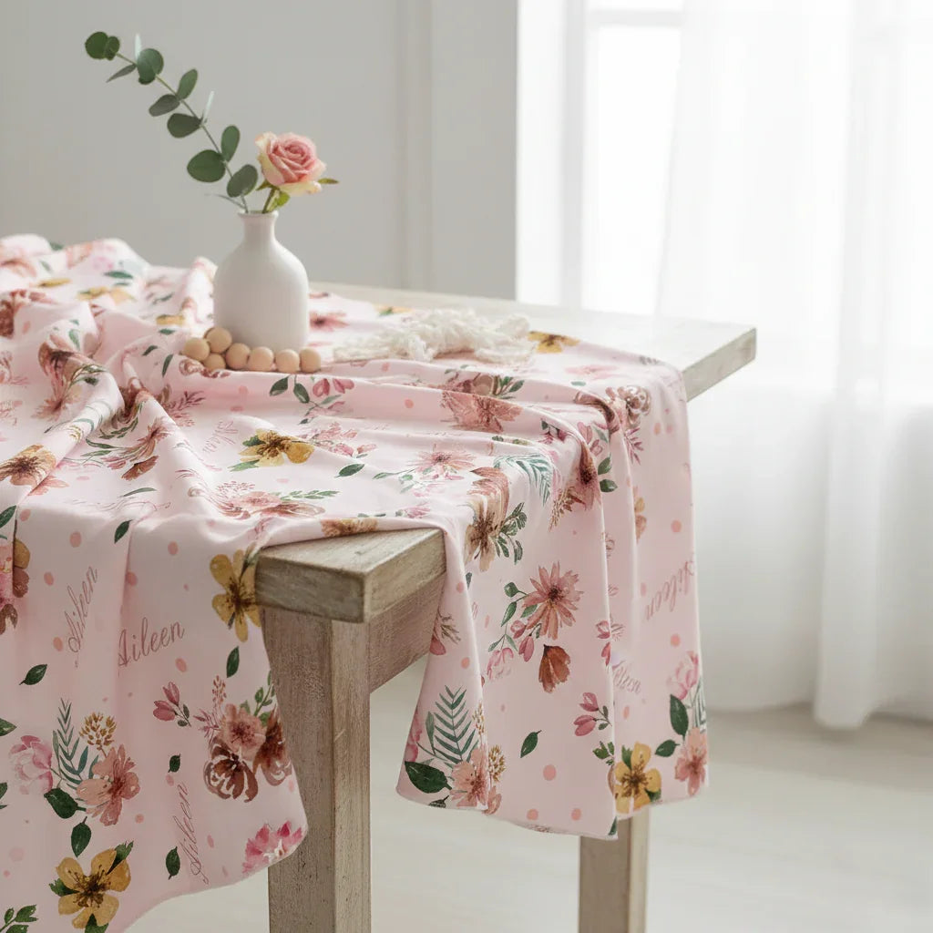 Customisable Name Fabric Floral – custom printed pre-order fabric Australia | Fabric by Missy Rose