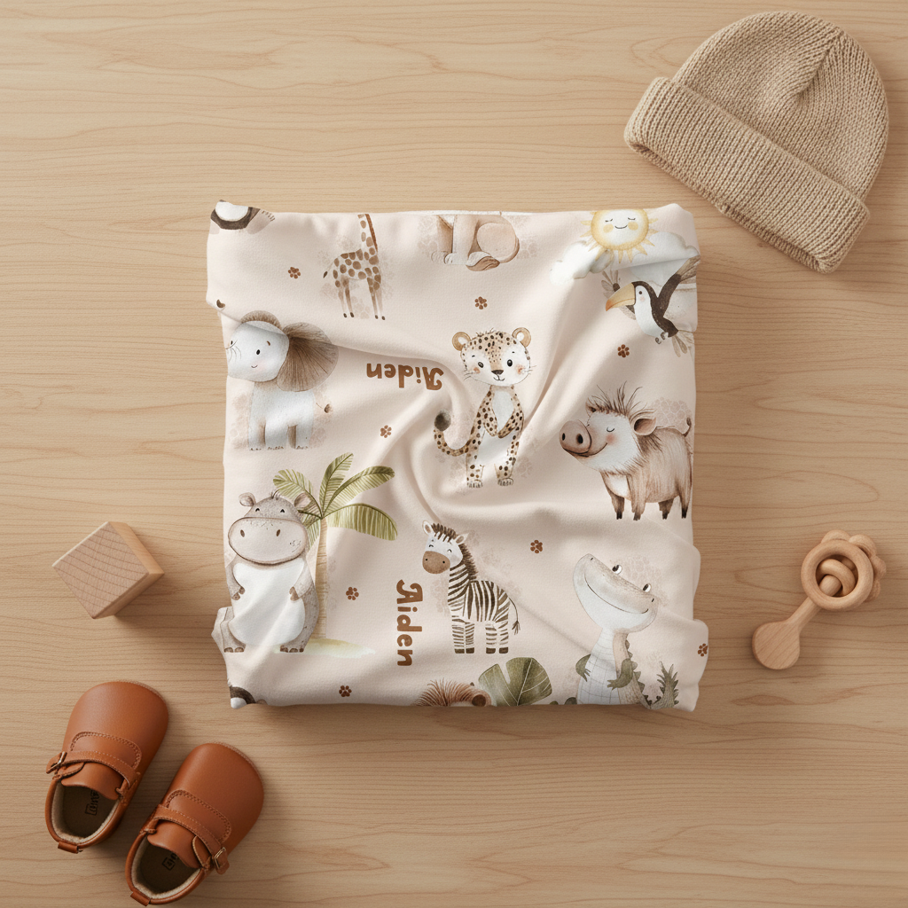 Customisable Name Fabric - Safari