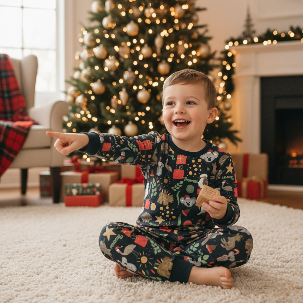 Customisable Name Fabric - Aussie Christmas
