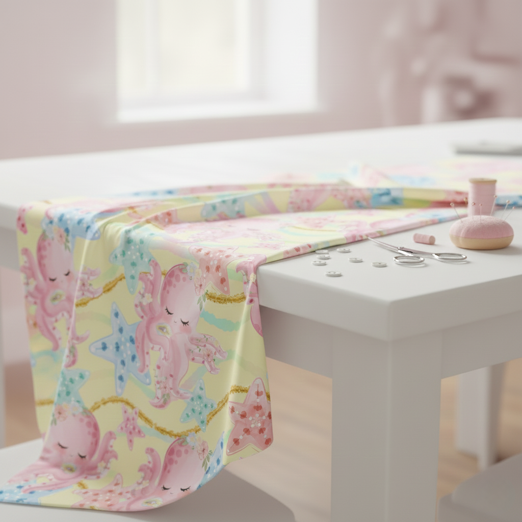 Design 913 - Yellow Octopus Fabric