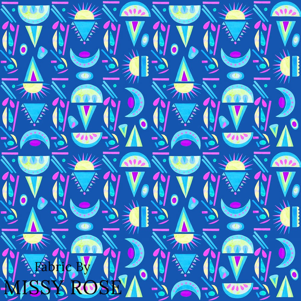 Girl and The Deep Blue Sea 32 fabric – custom printed pre-order fabric Australia | Fabric by Missy Rose