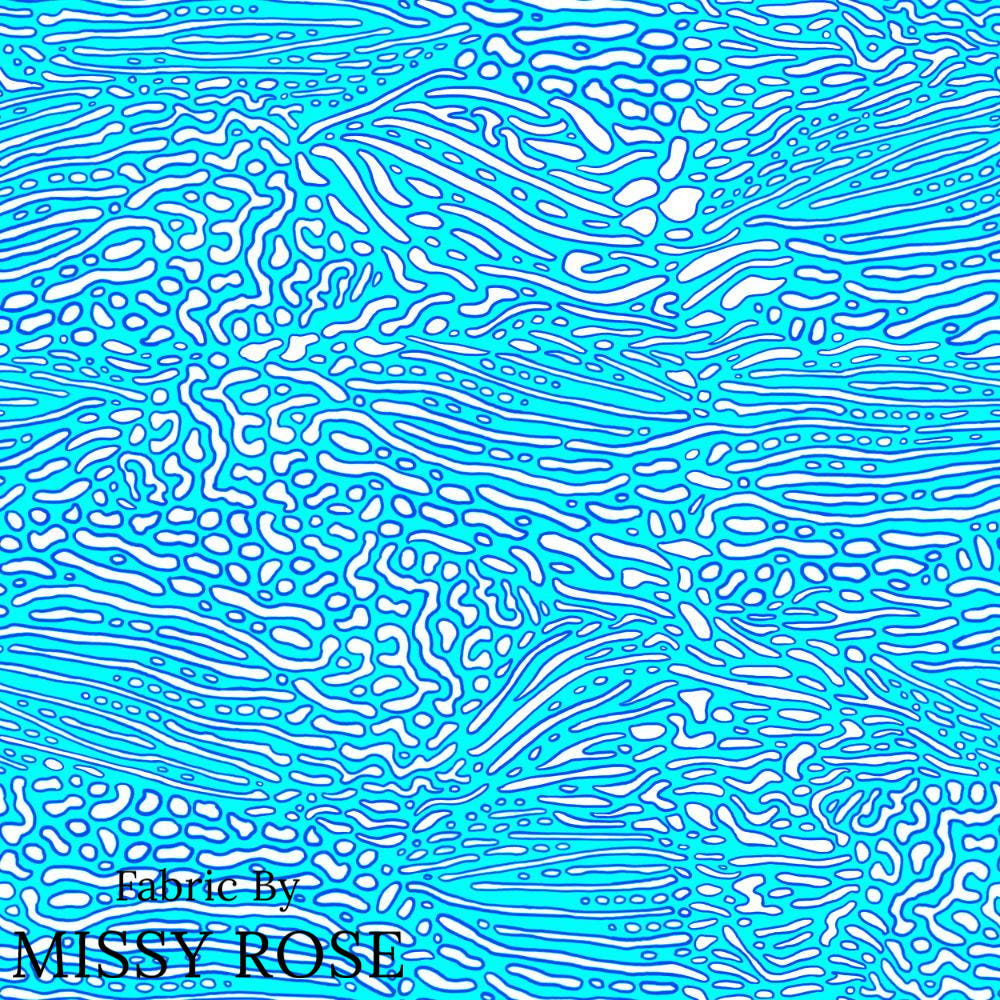 Girl and The Deep Blue Sea 05 fabric – premium custom printed fabric for sewing | Fabric by Missy Rose