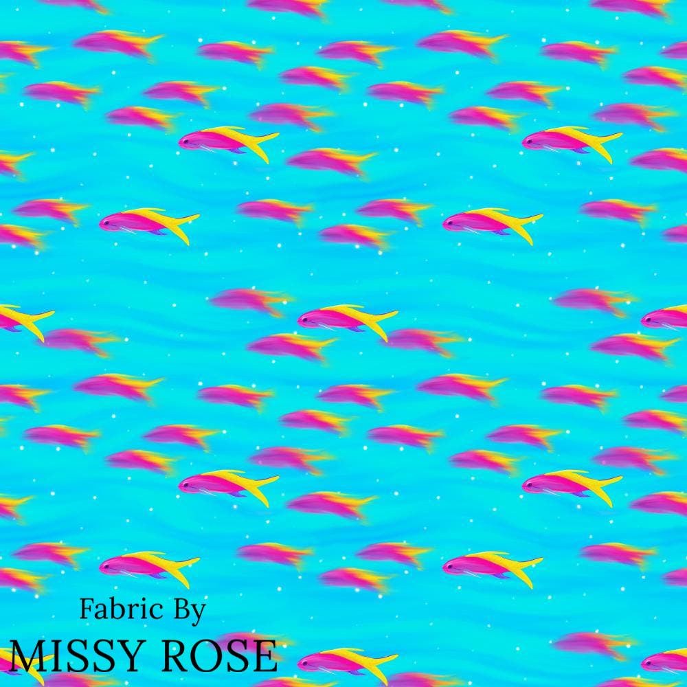 Girl and The Deep Blue Sea 67 fabric – pre-order designer fabric Australia | Fabric by Missy Rose