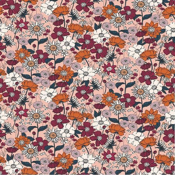 Indy Bloom Fabric Scarlet Autumn Dusty Pink 01 – pre-order designer fabric Australia | Fabric by Missy Rose