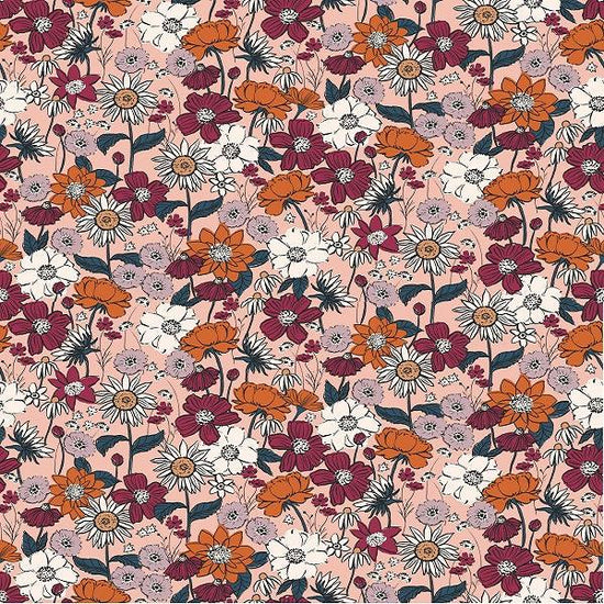 Indy Bloom Fabric - Scarlet Autumn - Dusty Pink 01 - Fabric by Missy Rose Pre-Order