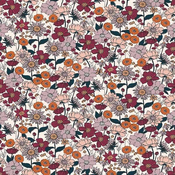 Indy Bloom Fabric Scarlet Autumn Ivory 11 – pre-order designer fabric Australia | Fabric by Missy Rose