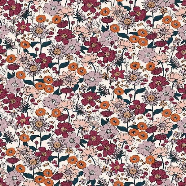 Indy Bloom Fabric - Scarlet Autumn - Ivory 11 - Fabric by Missy Rose Pre-Order