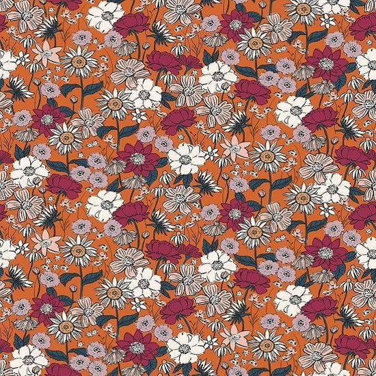 Indy Bloom Fabric - Scarlet Autumn - Pumpkin 09 - Fabric by Missy Rose Pre-Order