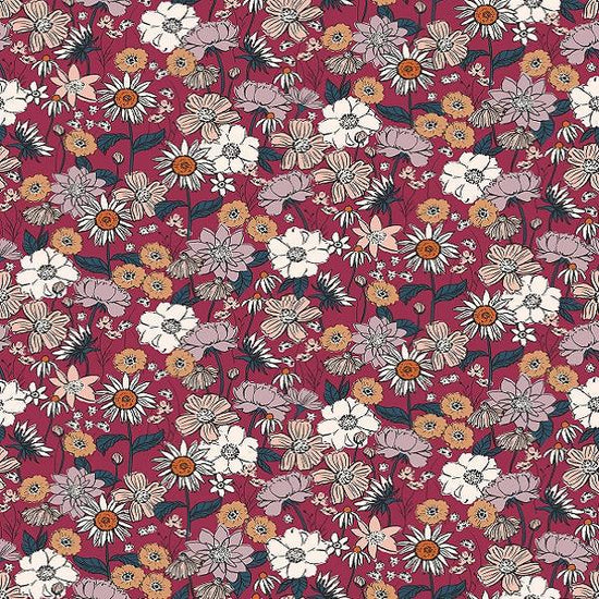 Indy Bloom Fabric - Scarlet Autumn - Ruby 05 - Fabric by Missy Rose Pre-Order