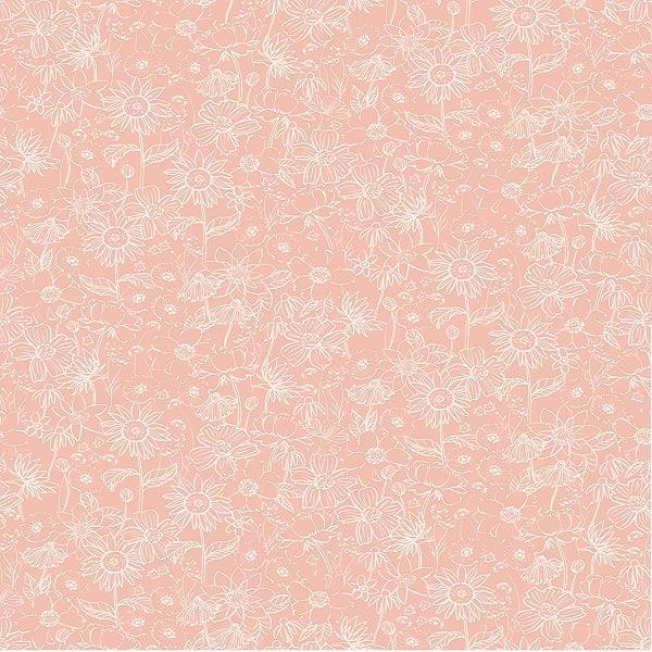 Indy Bloom Fabric Scarlet Autumn Sketch in Dusty Pink 02 – custom printed pre-order fabric Australia | Fabric by Missy Rose