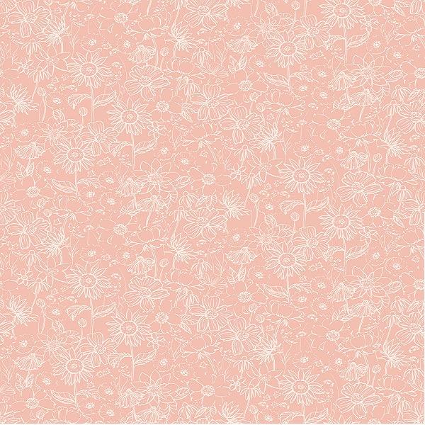 Indy Bloom Fabric - Scarlet Autumn - Sketch in Dusty Pink 02 - Fabric by Missy Rose Pre-Order