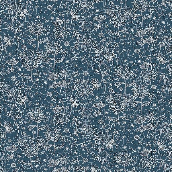 Indy Bloom Fabric Scarlet Autumn Sketch in Midnight Blue 04 – Fabric by Missy Rose