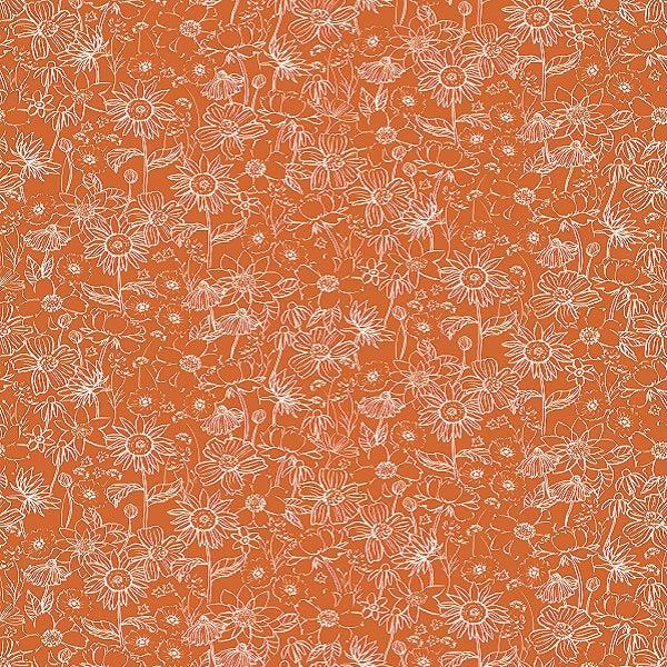 Indy Bloom Fabric Scarlet Autumn Sketch in Pumpkin 10 – Australian custom printed fabric pre-order | Fabric by Missy Rose