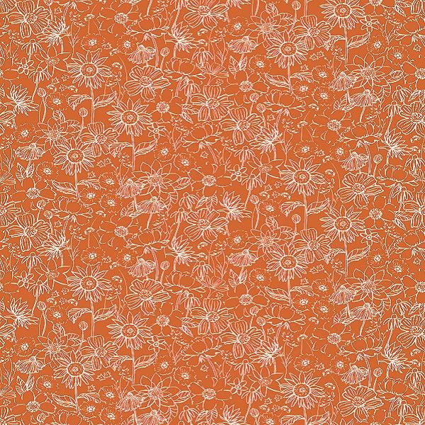 Indy Bloom Fabric - Scarlet Autumn -  Sketch in Pumpkin 10 - Fabric by Missy Rose Pre-Order